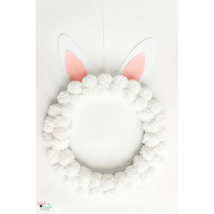 1) Pom pom bunny wreath pom pom easter wreath