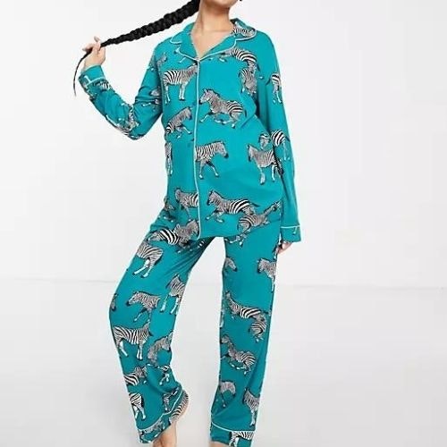 Chelsea Peers Maternity eco jersey revere top and trouser pyjama set