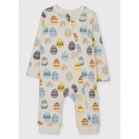 Easter Egg Print Zip-Through Sleepsuit