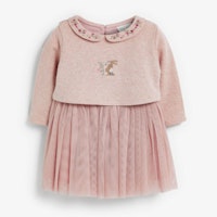 Pink Baby Bunny Embroidery Detailed Tutu Dress