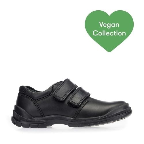 Engineer - Vegan Black Synthetic Boys Riptape School Shoes