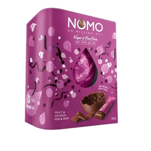 NOMO Fruit Crunch Vegan Easter Egg and Bar