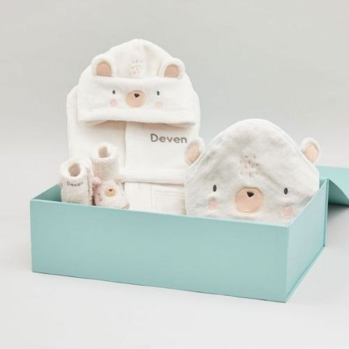 Personalised Bear Splash, Snuggle & Snooze Gift Set