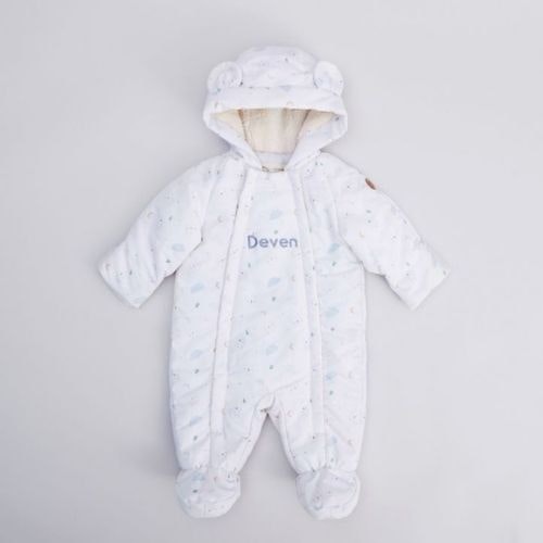 Personalised Ivory Little Bear Snowsuit