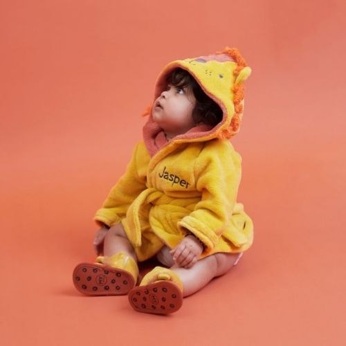 Personalised Lion Fleece Robe
