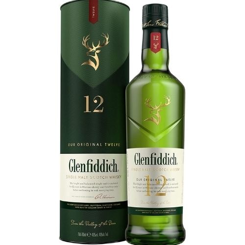 Glenfiddich 12 Year Old Single Malt Scotch Whisky, 1 x 700ml