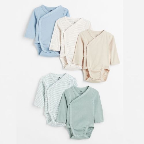 5-pack wrapover bodysuits