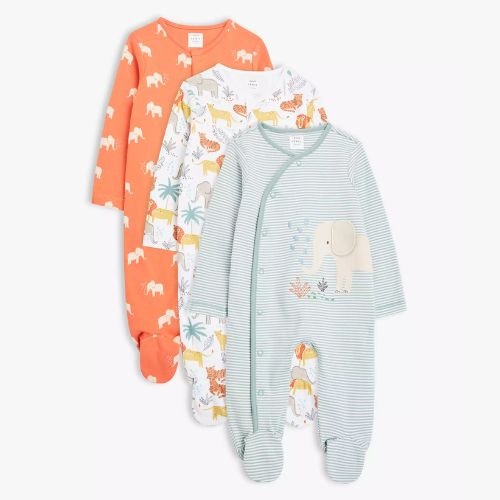 John Lewis & Partners Baby Safari Sleepsuit