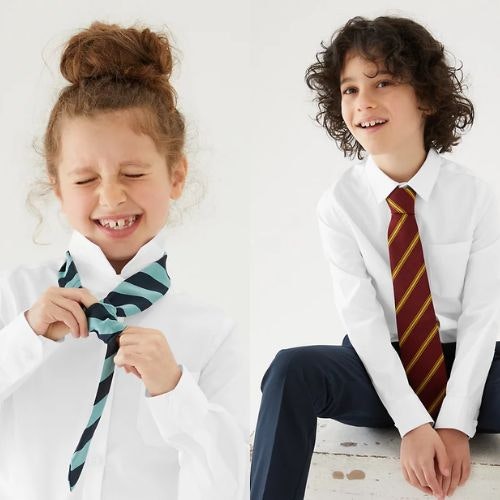 M&S Cotton Slim Fit School Shirts