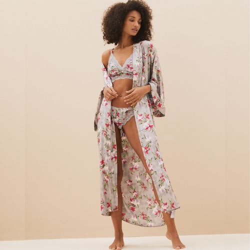 Rosie Satin Floral Print Wrap