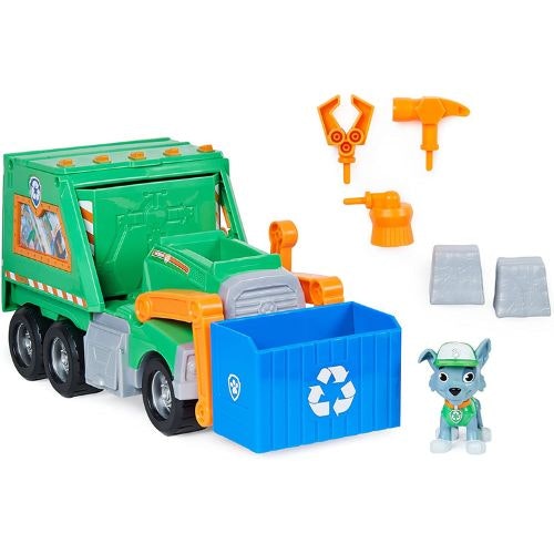 Paw Patrol, Rocky’s Reuse It Deluxe Truck with Collectible Figure and 3 Tools