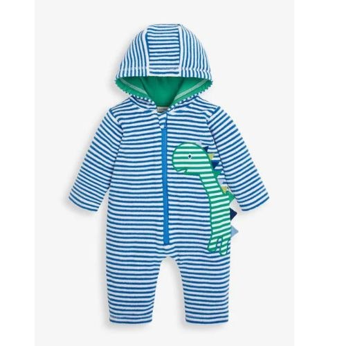 Blue Dinosaur Towelling All-in-One