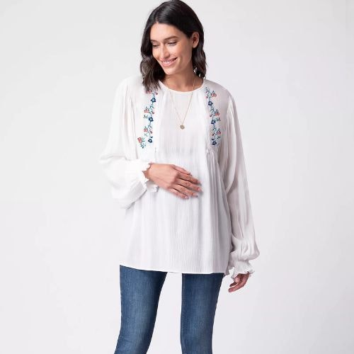 Seraphine Bronte Embroidered Maternity & Nursing Top