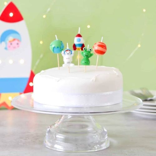 Space Themed Birthday Cake Party Candles