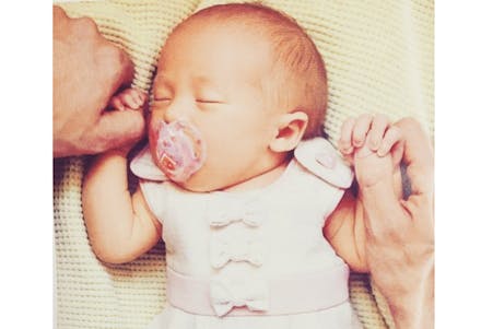Kimberly shares photos of Willow on her Instagram feed. “Willow Jane in a @costumesbywendy original! Wearing couture at 2 weeks of age. #mummypost #Supermodelwife #SupermodelBaby #baby #love #fashion”