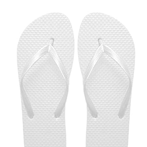 Unisex white flip flops