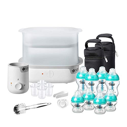 Tommee Tippee Steriliser, Warmer and 8x Advanced Anti-Colic Bottles Complete Feeding Set