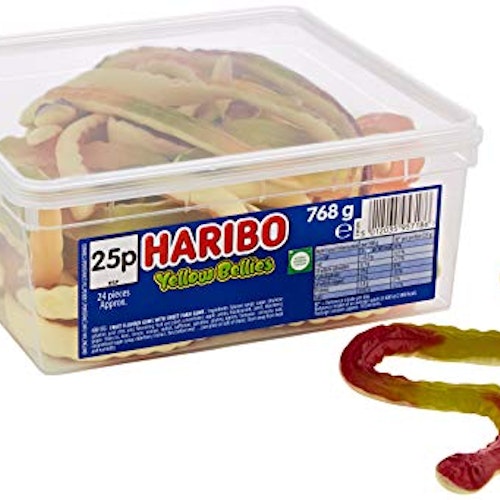 Haribo Giant Snakes Yellow Bellies sweets 768g tub