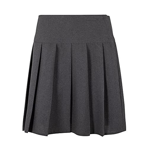 Girls Ladies Women School All Round Pleated Skirt with Zip Drop Waist