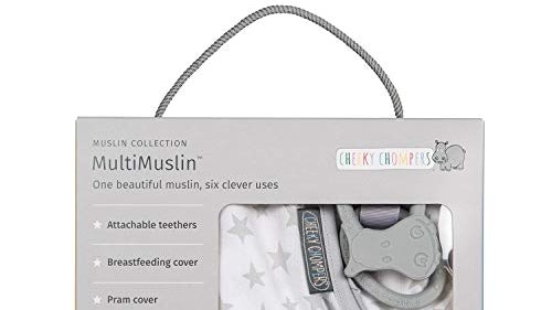 Cheeky Chompers, MultiMuslin Blanket, Silver Stars
