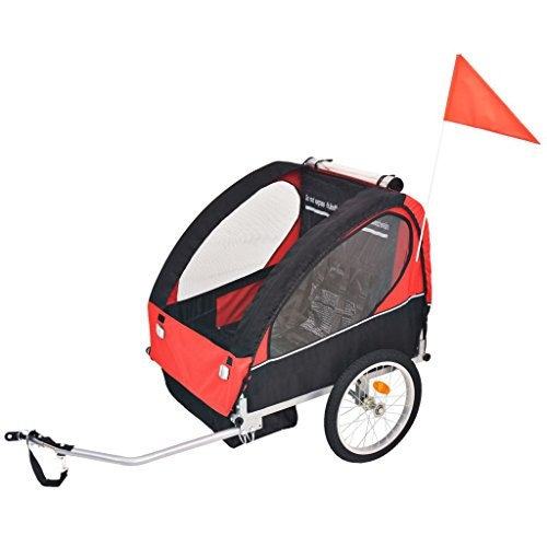 vidaXL Kidsu0026#039; Bicycle Trailer Red and Black