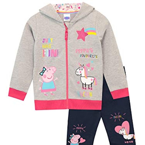 Peppa Pig Girlsu0026#039; Unicorn Hoodie u0026amp; Leggings Set