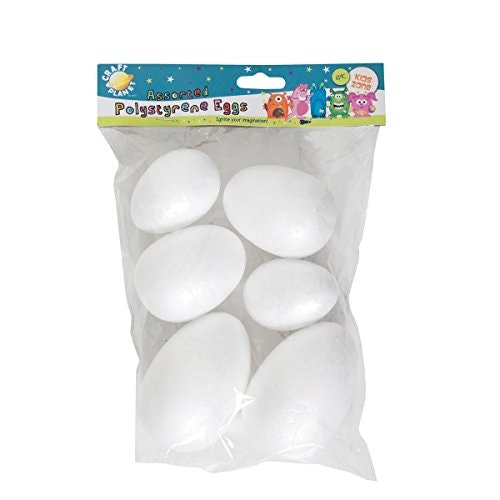 Craft Planet 6-Piece Assorted Polystyrene Egg