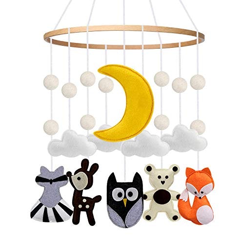 Woodland Creatures Soft Felt Baby Cot Mobile