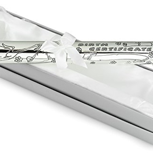 Personalised Silver Birth Certificate Scroll/Tube Holder