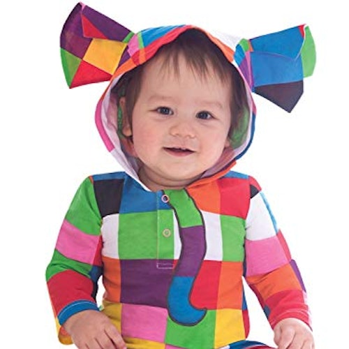 Official Elmer The Patchwork Elephant colourful fancy dress costume