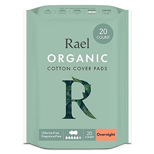 Rael 100% Organic Cotton Menstrual Overnight Pads