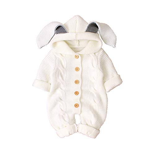 Haokaini Hooded Bunny-Ear Knitted Snowsuit