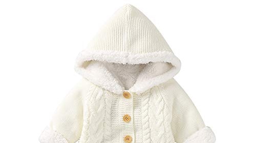 Haokaini Hooded Knitted Fleece Pramsuit