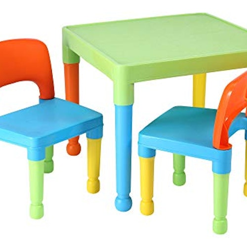 Liberty House Toys Childrenu0026#039;s Multi-Coloured Table u0026amp; 2 Chairs Set
