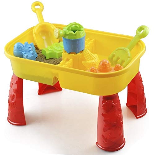 KandyToys Sand and Water Table with Lid and Accessories