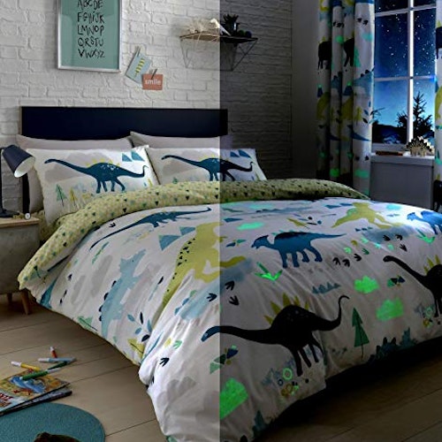 Bedlam Dino-Glow in The Dark Duvet Cover Set