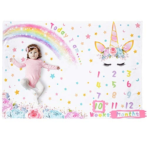 Unicorn Baby Milestone Blanket