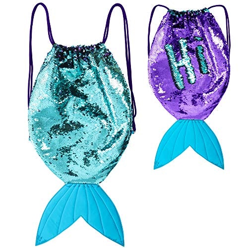 Mermaid Tail Reversible Sequin Drawstring Backpack
