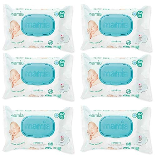 Aldi Mamia Sensitive Baby Wipes 6x64 Packs