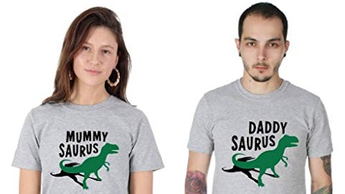 Sanfran Daddysaurus, MummySaurus, and Babysaurus Matching Tops
