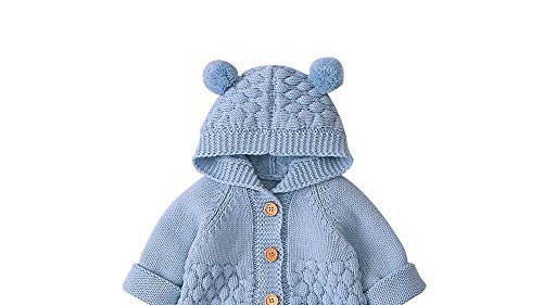 VICROAD Baby Hooded Knitted Onesie Pram Suit