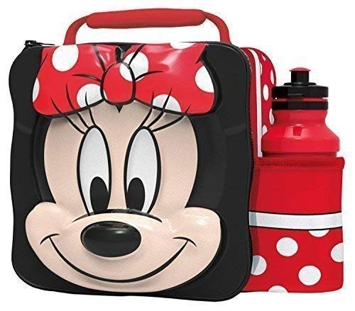 Minnie Mouse Kids Children 3D Lunch Box Bag With Water Bottle