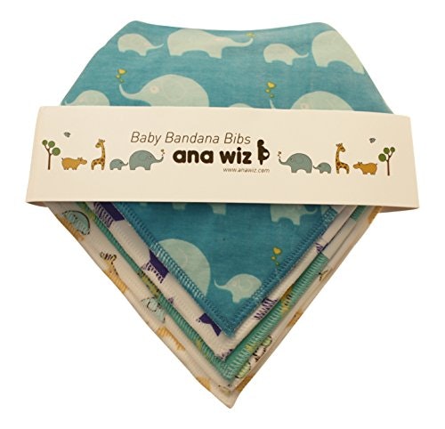 Premium Baby Bandana Bibs, 100% Organic Cotton, Set of 5