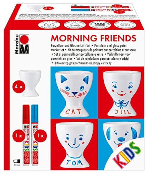 Marabu Porcelain Morning Friends Egg Cup Paint Marker Set