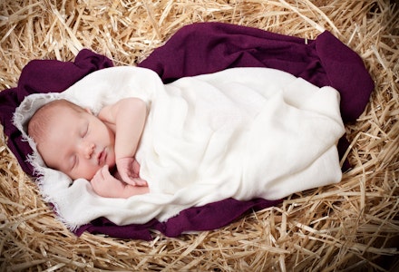 christmas sleeping baby