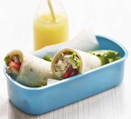 healthy lunchbox ideas chicken pesto wrap