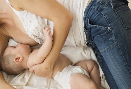 lying on side breastfeeding