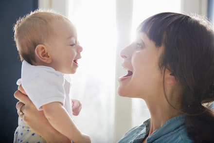 smiling mum baby