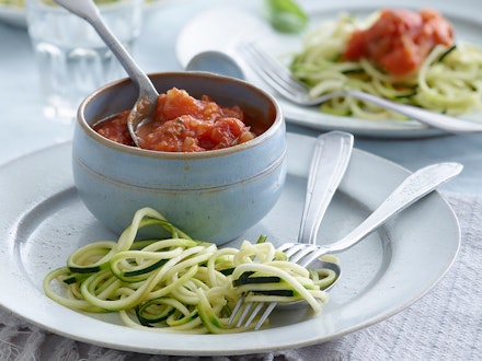 toddler meal ideas spiralized veg tomato sauce