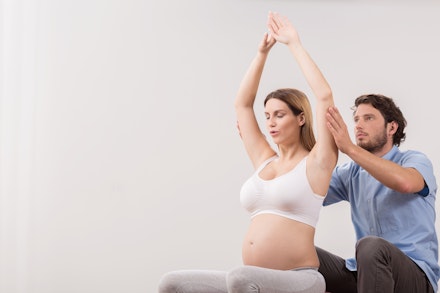 woman deep breathing